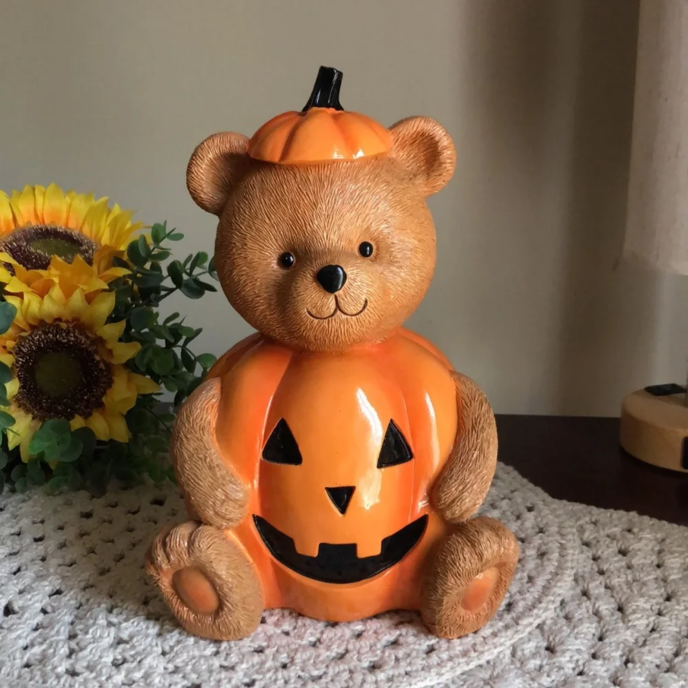 Resin PUMPKIN Teddy Bear Halloween Home Decor - Picture 9 of 9